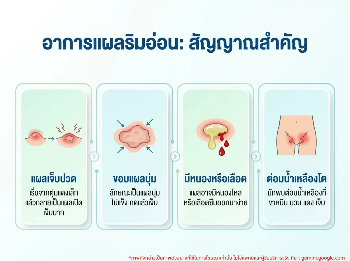 อาการของแผลริมอ่อนที่อวัยวะเพศ