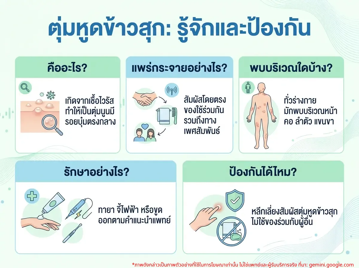 ตุ่มหูดข้าวสุกบนผิวหนัง