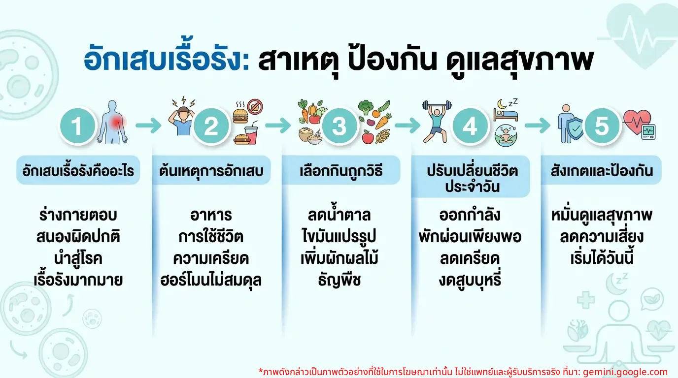 อินโฟกราฟิก สาเหตุและการป้องกันการอักเสบเรื้อรัง