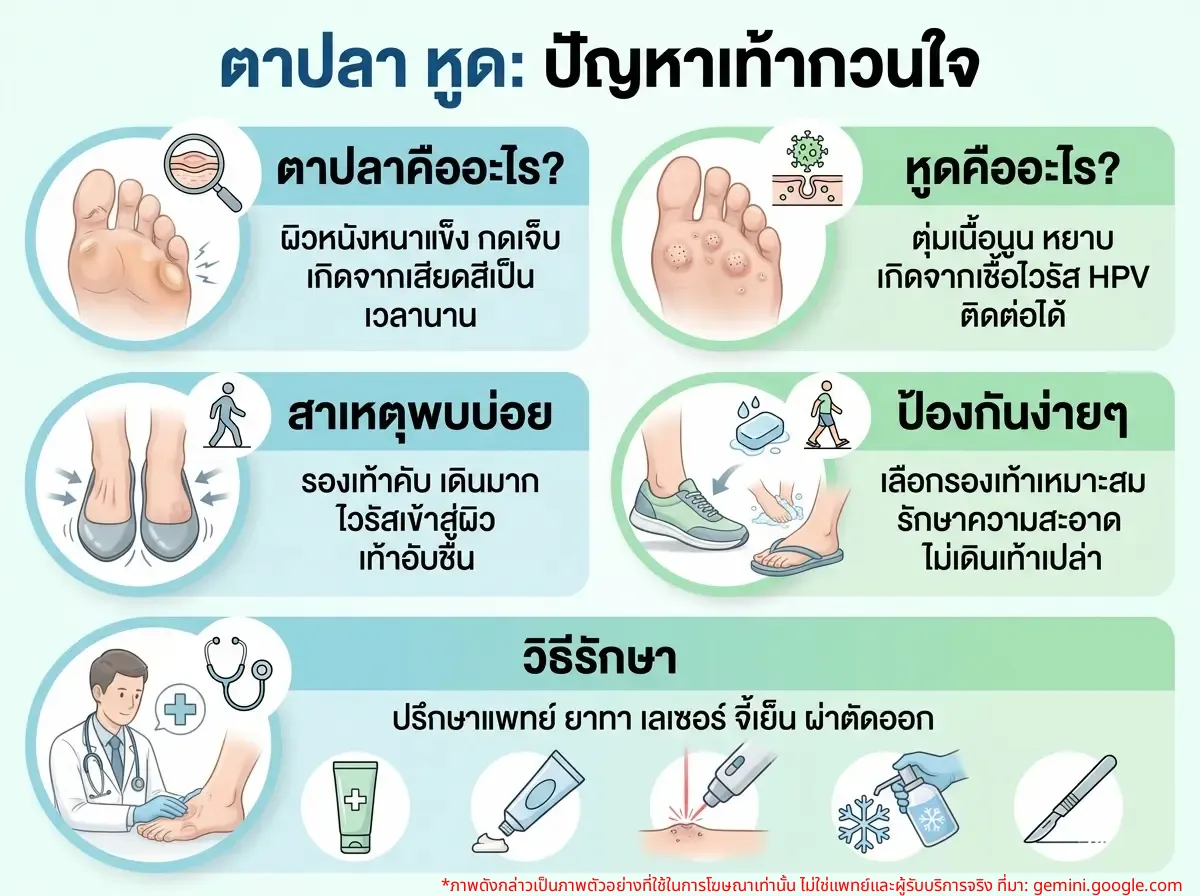 ภาพเท้าที่มีตาปลาและหูด